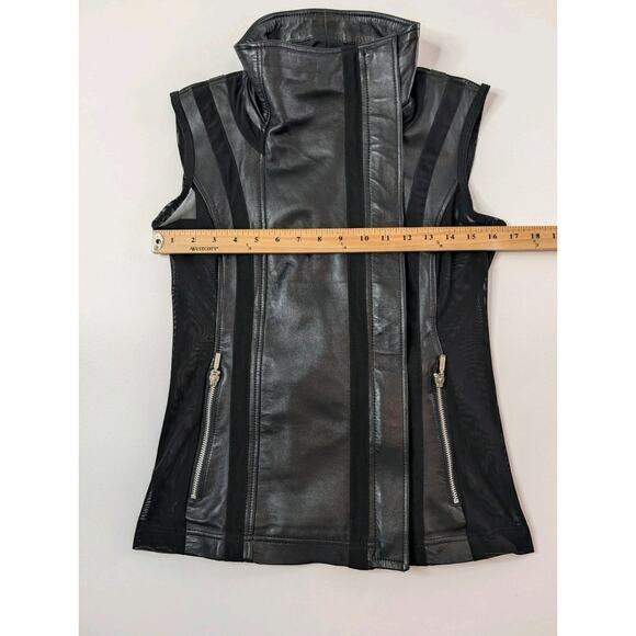 Anatomie Leather And Mesh Moto Style Vest Black Size Small - Picture 8 of 10